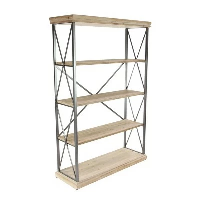 Olivia & May 72" Farmhouse 4 Tier Shelf Brown - Olivia & May 3 Olivia & May 72" Farmhouse 4 Tier Shelf Brown - Olivia & May