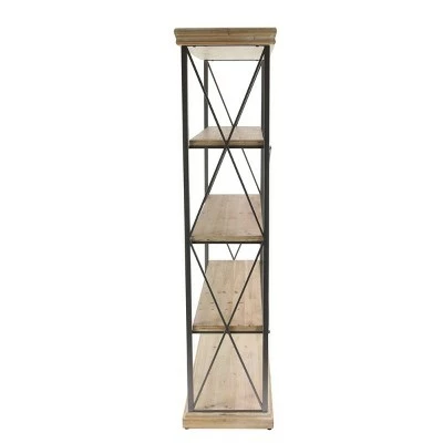 Olivia & May 72" Farmhouse 4 Tier Shelf Brown - Olivia & May 6 Olivia & May 72" Farmhouse 4 Tier Shelf Brown - Olivia & May - Image 4