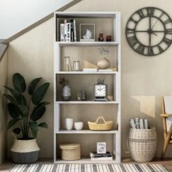 70.75" Montalva 5 Shelf Bookcase White Oak - HOMES: Inside + Out -Bookshelves Sales Shop unnamed file 4665