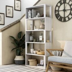 70.75" Montalva 5 Shelf Bookcase White Oak - HOMES: Inside + Out -Bookshelves Sales Shop unnamed file 4666