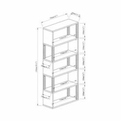70.75" Montalva 5 Shelf Bookcase White Oak - HOMES: Inside + Out -Bookshelves Sales Shop unnamed file 4667