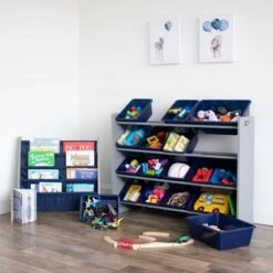 Newport Kids' Bookshelf 4 Tier Book Organizer Navy/Gray - Humble Crew 15 Newport Kids' Bookshelf 4 Tier Book Organizer Navy/Gray - Humble Crew -Bookshelves Sales Shop unnamed file 467