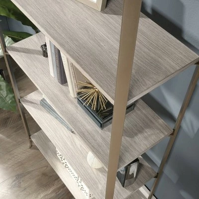 63.38" 5 Shelves Center City Vertical Bookcase Champagne Oak - Sauder 6 63.38" 5 Shelves Center City Vertical Bookcase Champagne Oak - Sauder - Image 4