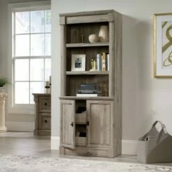 72" Palladia Library with Doors Split Oak - Sauder -Bookshelves Sales Shop unnamed file 4699