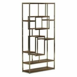 Steve Silver Co. 71" Alize Book Shelf Natural and Chrome - Steve Silver