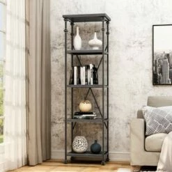72.5" Hampden Industrial 4 Shelf Bookcase Gray - Christopher Knight Home