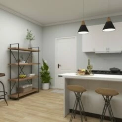 Olivia & May 67" Tall Industrial Metal and Wood Bookshelf Brown - Olivia & May -Bookshelves Sales Shop unnamed file 4720