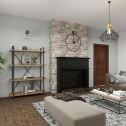 Olivia & May 67" Tall Industrial Metal and Wood Bookshelf Brown - Olivia & May -Bookshelves Sales Shop unnamed file 4722