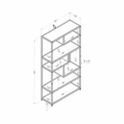 69" Dustin 6 Shelf Bookcase Dark Gray - HOMES: Inside + Out -Bookshelves Sales Shop unnamed file 4735