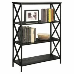 42" Tucson 4 Tier Bookcase Black - Breighton Home