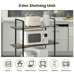 Costway 3-Tier Bookshelf Industrial Bookcase Display Shelf Storage Rack Rustic Brown -Bookshelves Sales Shop unnamed file 476