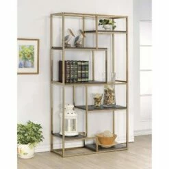 70.25" Beverly 6 Shelf Etagere Display - HOMES: Inside + Out Chrome