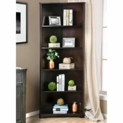 78" Mcafee Contemporary 5 Tier Corner Bookshelf - HOMES: Inside + Out White