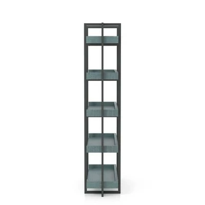 Kellare 5 Shelf Contemporary Bookcase - HOMES: Inside + Out Antique White/black 4 Kellare 5 Shelf Contemporary Bookcase - HOMES: Inside + Out Antique White/black - Image 2