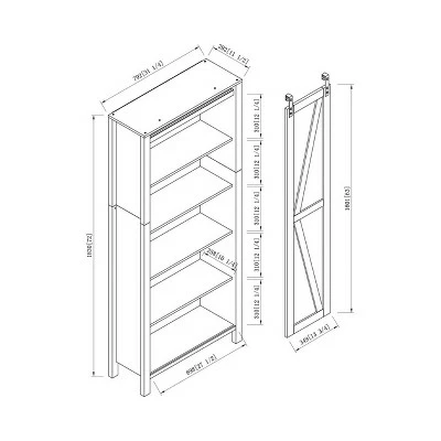 72" Arbolada Sliding Door Bookcase - HOMES: Inside + Out White Oak 9 72" Arbolada Sliding Door Bookcase - HOMES: Inside + Out White Oak - Image 7