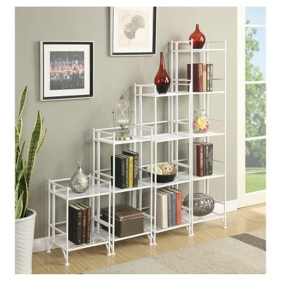 45" 4 Tier Folding Metal Shelf White - Breighton Home 4 45" 4 Tier Folding Metal Shelf White - Breighton Home - Image 2