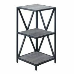 Breighton Home Tucson Metal 3 Tier Corner Bookcase - Johar Furniture Cherry/black -Bookshelves Sales Shop unnamed file 4853