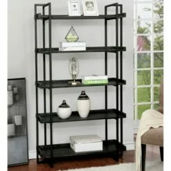 72" Forest 5 Tier Ladder Shelf Black - HOMES: Inside + Out