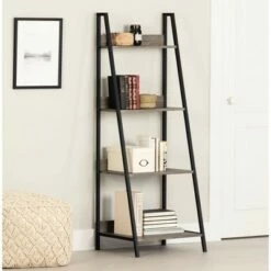 57.75" Evane 4 Fixed Shelves Shelving Unit Ash Oak - South Shore