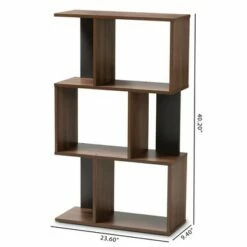 40.2" Legende Finished Display Bookcase Brown/Dark Gray - Baxton Studio 10 40.2" Legende Finished Display Bookcase Brown/Dark Gray - Baxton Studio -Bookshelves Sales Shop unnamed file 4870