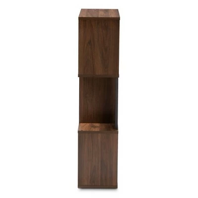40.2" Legende Finished Display Bookcase Brown/Dark Gray - Baxton Studio 7 40.2" Legende Finished Display Bookcase Brown/Dark Gray - Baxton Studio - Image 5