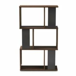 40.2" Legende Finished Display Bookcase Brown/Dark Gray - Baxton Studio 13 40.2" Legende Finished Display Bookcase Brown/Dark Gray - Baxton Studio -Bookshelves Sales Shop unnamed file 4873