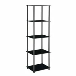 61.25" Designs2Go Classic Glass 5 Tier Tower - Breighton Home Black -Bookshelves Sales Shop unnamed file 4876