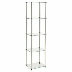61.25" Designs2Go Classic Glass 5 Tier Tower - Breighton Home Black -Bookshelves Sales Shop unnamed file 4877