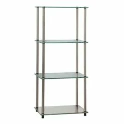 39" Designs2Go Classic Glass 4 Tier Tower - Breighton Home Clear -Bookshelves Sales Shop unnamed file 4882