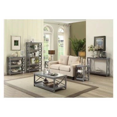 Oxford 5 Tier Bookcase Gray - Breighton Home 5 Oxford 5 Tier Bookcase Gray - Breighton Home - Image 3