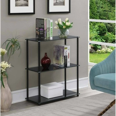 26.5" Designs2Go Classic Glass 3 Shelf Bookshelf - Breighton Home Clear 3 26.5" Designs2Go Classic Glass 3 Shelf Bookshelf - Breighton Home Clear