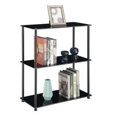 26.5" Designs2Go Classic Glass 3 Shelf Bookshelf - Breighton Home Clear 4 26.5" Designs2Go Classic Glass 3 Shelf Bookshelf - Breighton Home Clear - Image 2