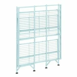 33" Xtra Storage 3 Tier Wide Folding Metal Shelf Sea Foam - Breighton Home -Bookshelves Sales Shop unnamed file 4916
