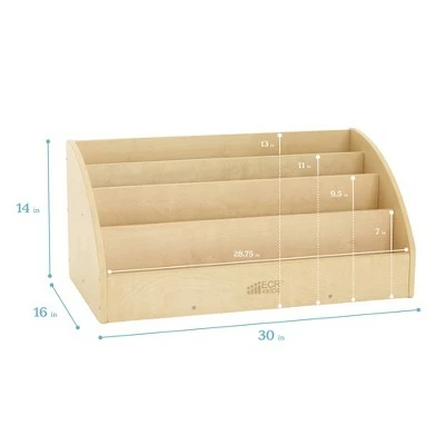 ECR4Kids Birch Toddler Book Display Stand, 4-Shelf Wood Book Shelf for Kids 3 ECR4Kids Birch Toddler Book Display Stand, 4-Shelf Wood Book Shelf for Kids