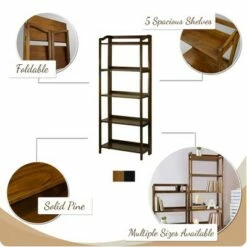 Flora Home Stratford 60.25" 5 Shelf Folding Bookcase -Bookshelves Sales Shop unnamed file 4926