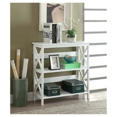 32.5" Oxford 3 Tier Bookcase White - Breighton Home 4 32.5" Oxford 3 Tier Bookcase White - Breighton Home - Image 2