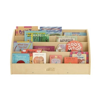 ECR4Kids Birch Toddler Book Display Stand, 4-Shelf Wood Book Shelf for Kids 4 ECR4Kids Birch Toddler Book Display Stand, 4-Shelf Wood Book Shelf for Kids - Image 2