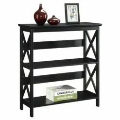 32.5" Oxford 3 Tier Bookcase Black - Breighton Home