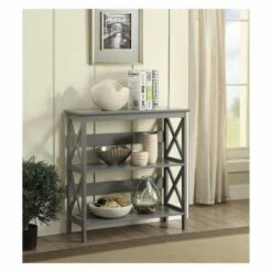 Oxford 3 Tier Bookcase Gray - Breighton Home
