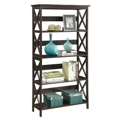 Oxford 5 Tier Bookcase Espresso - Breighton Home 4 Oxford 5 Tier Bookcase Espresso - Breighton Home - Image 2