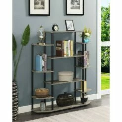 52.5" Designs2Go Wall Unit Bookshelf Faux Birch/Black Poles - Breighton Home