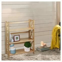 38" 3-Shelf Folding Bookcase - Flora Home Natural -Bookshelves Sales Shop unnamed file 4962