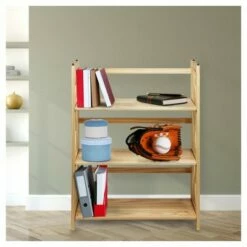 38" 3-Shelf Folding Bookcase - Flora Home Natural -Bookshelves Sales Shop unnamed file 4964