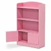 Furinno KidKanac Bookshelf Bookcase with 3 Shelves and Storage Cabinet for Bedroom, Living Room or Playroom Organization, Pink -Bookshelves Sales Shop unnamed file 4999