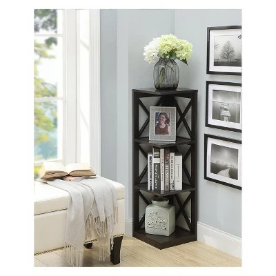 Oxford 3 Tier Corner Bookcase Espresso - Breighton Home 3 Oxford 3 Tier Corner Bookcase Espresso - Breighton Home