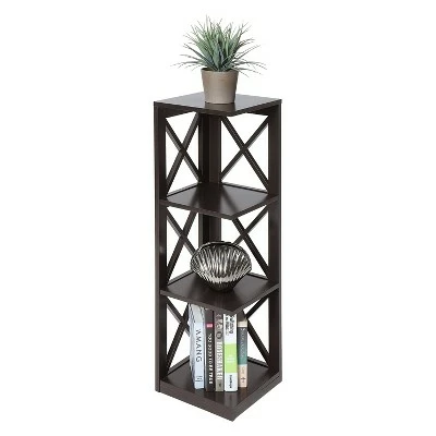 Oxford 3 Tier Corner Bookcase Espresso - Breighton Home 4 Oxford 3 Tier Corner Bookcase Espresso - Breighton Home - Image 2