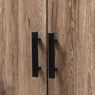 73" 2 Door Arend Two-Tone Wood Bookshelf Brown - Baxton Studio 8 73" 2 Door Arend Two-Tone Wood Bookshelf Brown - Baxton Studio - Image 6