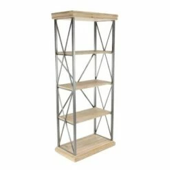 Olivia & May 72" Farmhouse Distressed Shelf Brown - Olivia & May