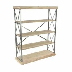 Olivia & May 60" Industrial Bookshelf with 4 Shelves Brown - Olivia & May