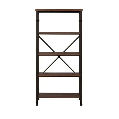 54" Austin Bookshelf Brown - Linon 4 54" Austin Bookshelf Brown - Linon - Image 2